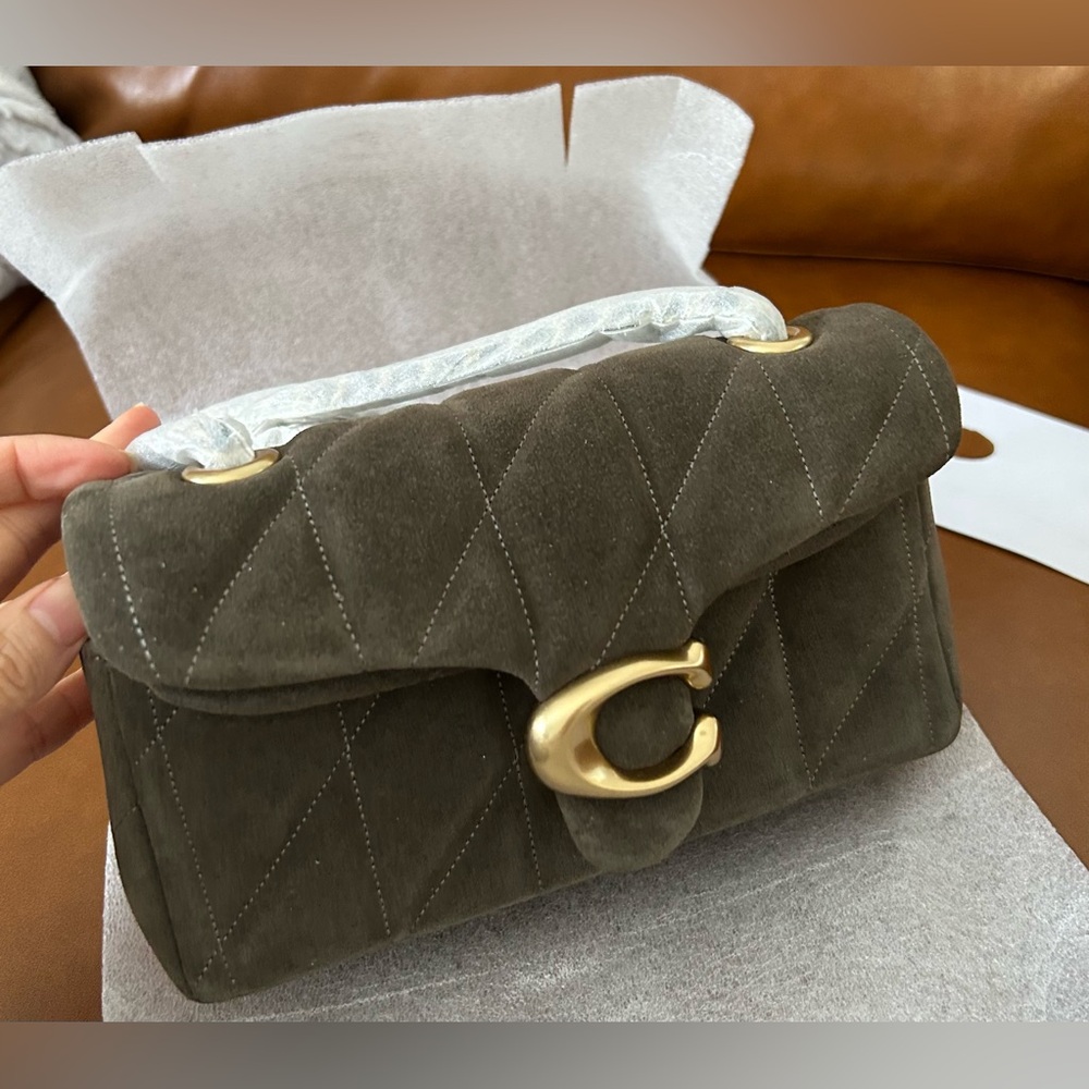 Coach Quilted Tabby Small Suede Shoulder Bag 20